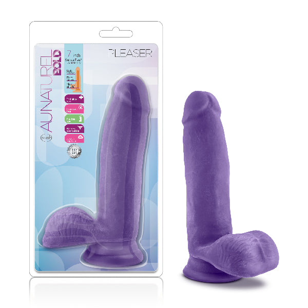 Au Natural Bold Pleaser 7in Dildo Purple - ClubX
